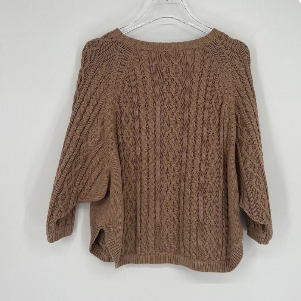 Brochu Walker Sweater Womens S Brown Cable Fisherman Knit Heritage Classic Basic - Picture 2 of 4